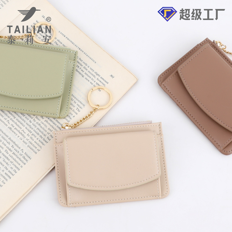 Telian nuevo portatarjetas transfronterizo titular de la tarjeta estudiante comida tarjeta cubierta protectora multi-Tarjeta llavero monedero de la moneda de las mujeres