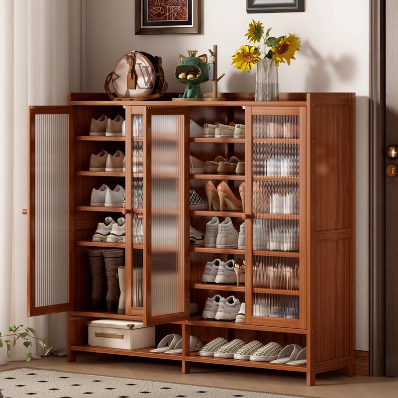 Shoe Cabinet, Home Door Storage Cabinet, Integrated Wall-Mounted Multi-Layer Storage Cabinet, Entrance Hall, Large-Capacity Dust-Proof Shoe Rack