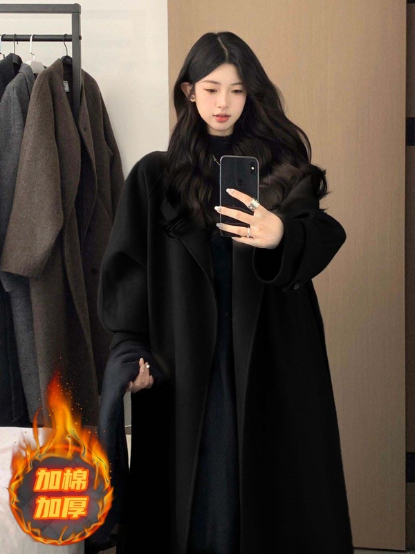呢子大衣女2025秋冬新款韩系高级感超好看赫本风气质加厚毛呢外套|undefined