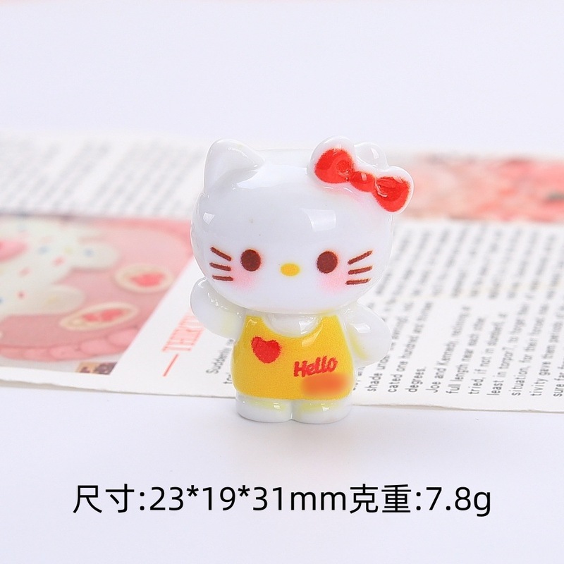 立体创意波点裙小猫手工diy自制饰品配件奶油胶树脂小配件材料包|undefined