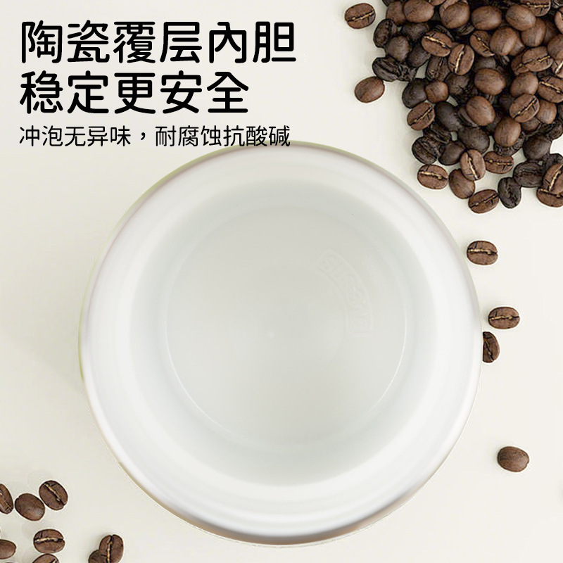新しい売れ筋セラミックライナー魔法瓶カップ、便利なハンドル付きコーヒーカップ、見栄えの良い漫画パターンのダブルドリンクカップ|undefined
