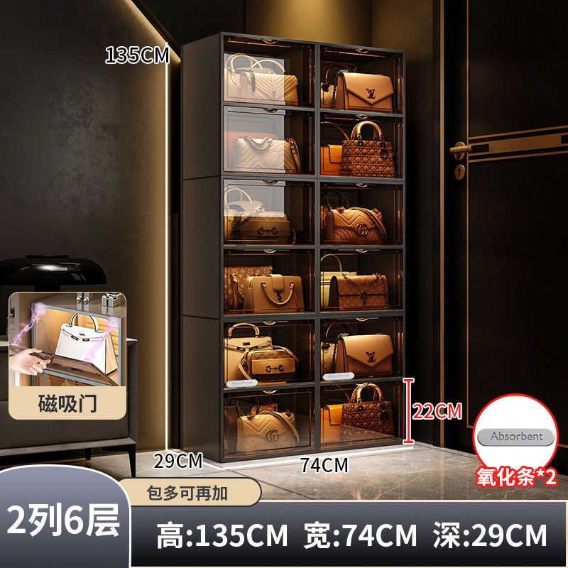 Gabinete de almacenamiento de bolsos para el hogar muestra almacenamiento de artefactos bolsos estantes de almacenamiento caja de exhibición del dormitorio gabinete de piso de madera maciza rejilla