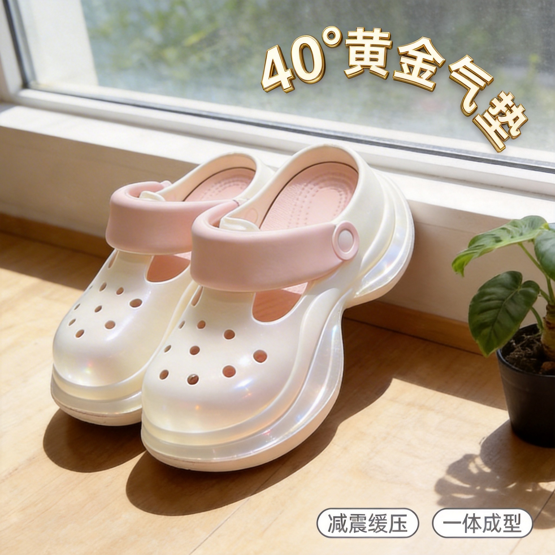Women's fashionable and simple clogs with thick soles for a slimmer waist, perfect for petite women. A popular style for summer wear.