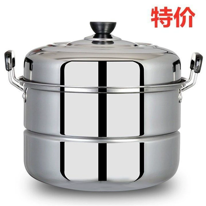 Extra -stainless steel pot large two -layer double -layer double -layer thick steamed fish induction cooker gas stove