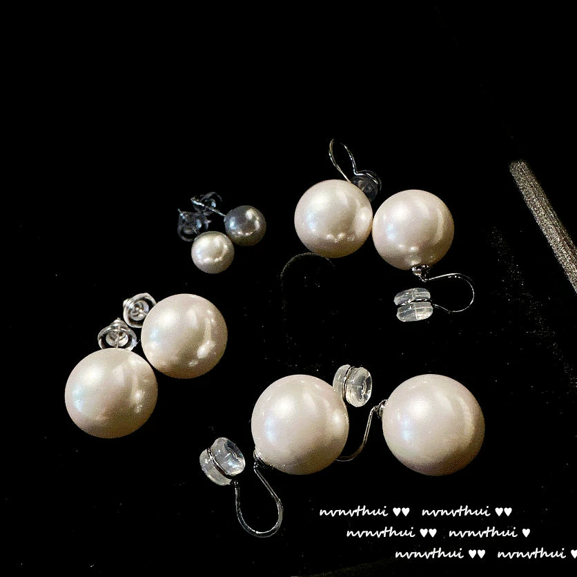 Серьги из жемчага с жемчужной вставкой, серебряная игла, французский ретро стиль, образец серебро 925