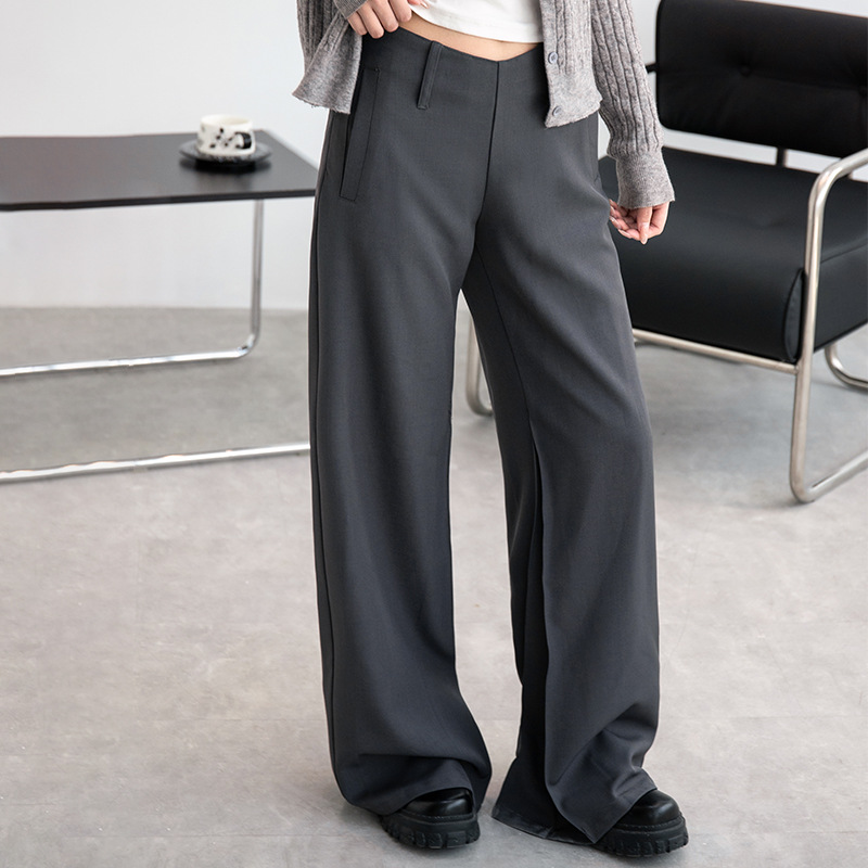 Gray Flared Suit Pants for Women, Spring 2026 New Style, High-Waisted, Drapey, Slimming, Thin, Petite, Floor-Length Bell-Bottom Pants