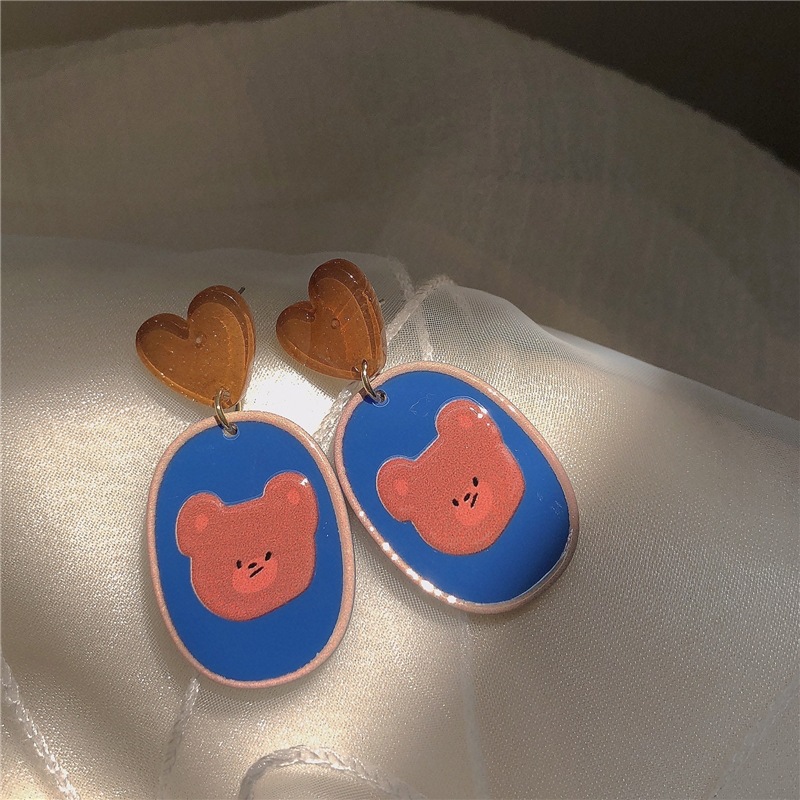 Cute Bear Synthetic Resin Drop Earrings display picture 2