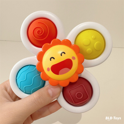 Cross-border rotating flower space baby dining table suction cup spinning bubble fun infant and child fidget spinner toy