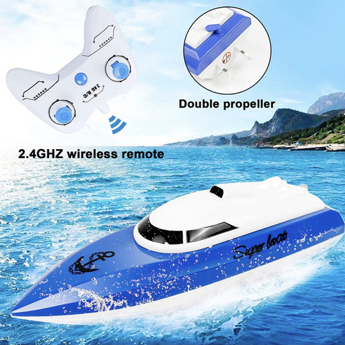 Cross-border 2.4G High-Speed Remote Control Boat 4-Way Dual Motor Airship Racing Remote Control Boat Nautical Model Electric Toy