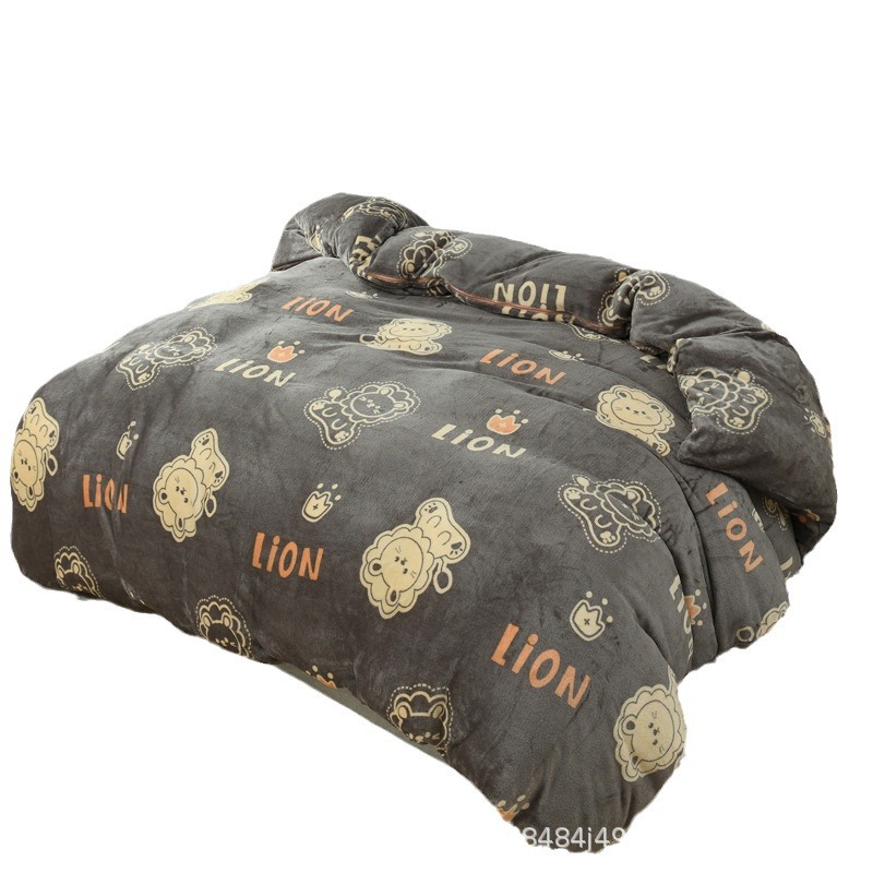 Flange edredón más edredón cubierta doble una sola pieza de lana de coral de doble cara de lana de invierno