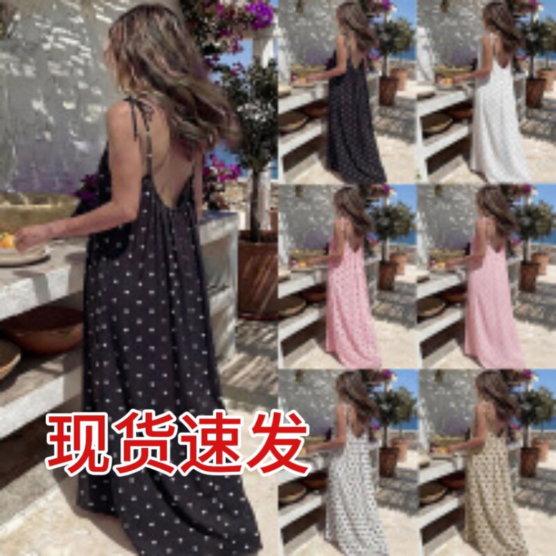 2026 New Cross-Border Amazon Women's Printed Strapless Backless Loose-Fit Home Dress Beach Dress 2026 New Cross-Border Amazon Women's Printed Strapless Backless Loose-Fit Home Dress Beach Dress