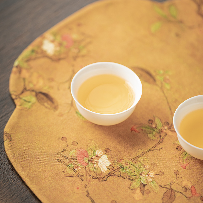 海棠花边茶席新中式禅意干泡席茶巾茶旗家用茶桌隔热茶垫茶具配件|undefined