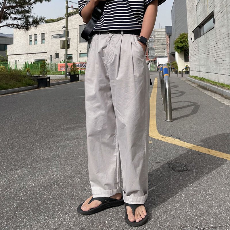 Summer thin quick dry solid color trend Japanese trousers
