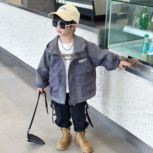 Boys' Coat 2025 New Children's Spring Clothes Duffy Dirty Coat Baby's Spring and Autumn Boy's Cool Handsome Charge Clothes