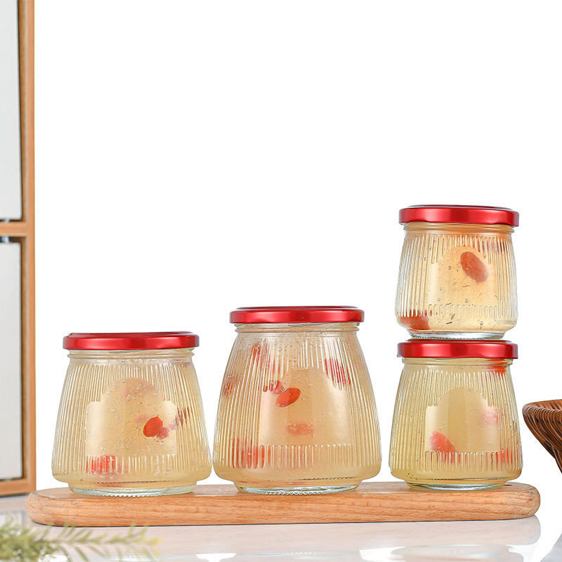 可蒸煮空瓶鲜炖燕窝分装瓶竖条纹燕窝瓶花胶鱼胶包装瓶厂家批发