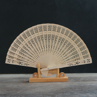 8inch Full Incense Wood Fan 20cm Hollow Wooden Fan Chinese Fan Sandalwood Fan Gift Fan Hollow Export