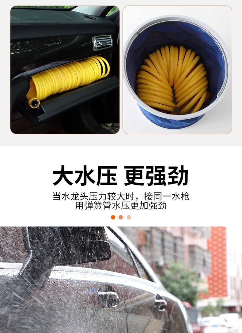 High-Pressure Car Wash Water Gun for Home Use, Nozzle for Rinsing and Watering Plants, Balcony Retractable Booster Hose, Car Cleaning Tool