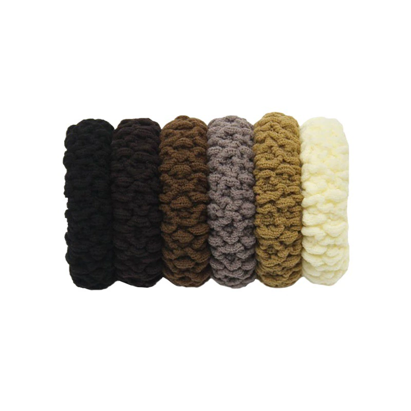 【5 items】Bold and high-elastic hair ties