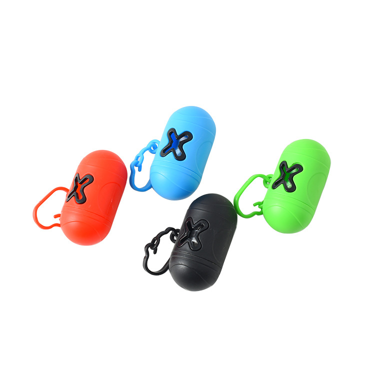 Nueva mascota suministros de limpieza caja de basura perro inodoro píldora dispensador portátil perro bolsa de basura