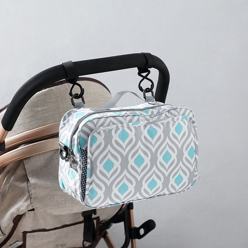 Large-capacity stroller hanging bag baby outing storage bag practical stroller accessories fashionable printed hanging bag