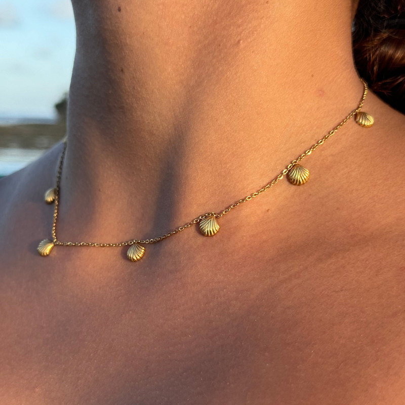 Amazon Cross-border New Bohemian Style Shell Necklace Women's Stainless Steel Fashion Simple Exquisite Necklace Amazon Cross-border New Bohemian Style Shell Necklace Women's Stainless Steel Fashion Simple Exquisite Necklace