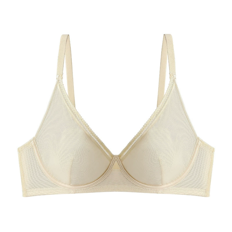 Underwire support bra, ultra‑thin breathable mesh, plus sizes 34–44 (75–100), BC/DE cup options