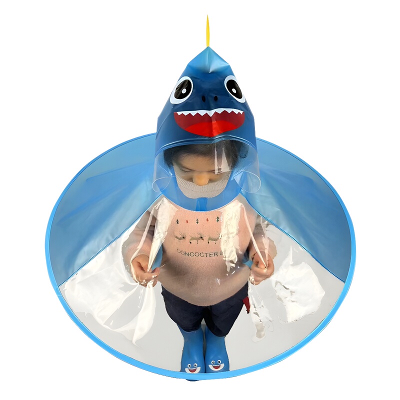 【Xin Yi Qi】Children's Raincoat for Kindergarten Kids Aged 1-3, Cape-Style Rain Poncho with Umbrella Hat, Foldable for Outdoor Use