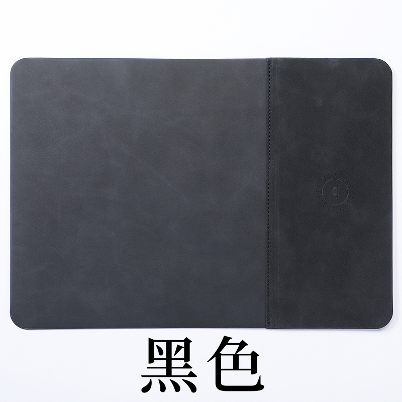 Alfombrilla de ratón con carga inalámbrica 15W, PU antideslizante, oficina comercial, personalizable