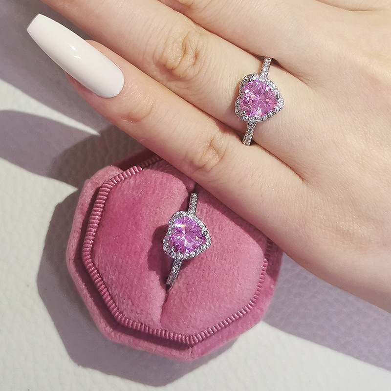 Daisy fashion love heart ring female small design niche texture r1707_voghion.com
