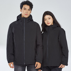 突撃服ダウン内胆三合一男女冬防風防水戸外保温二点セット作業服コート