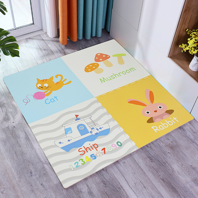 Bebé gateando estera niños espuma piso Mat costura hogar gateo estera engrosada dormitorio piso dibujos animados rompecabezas mat