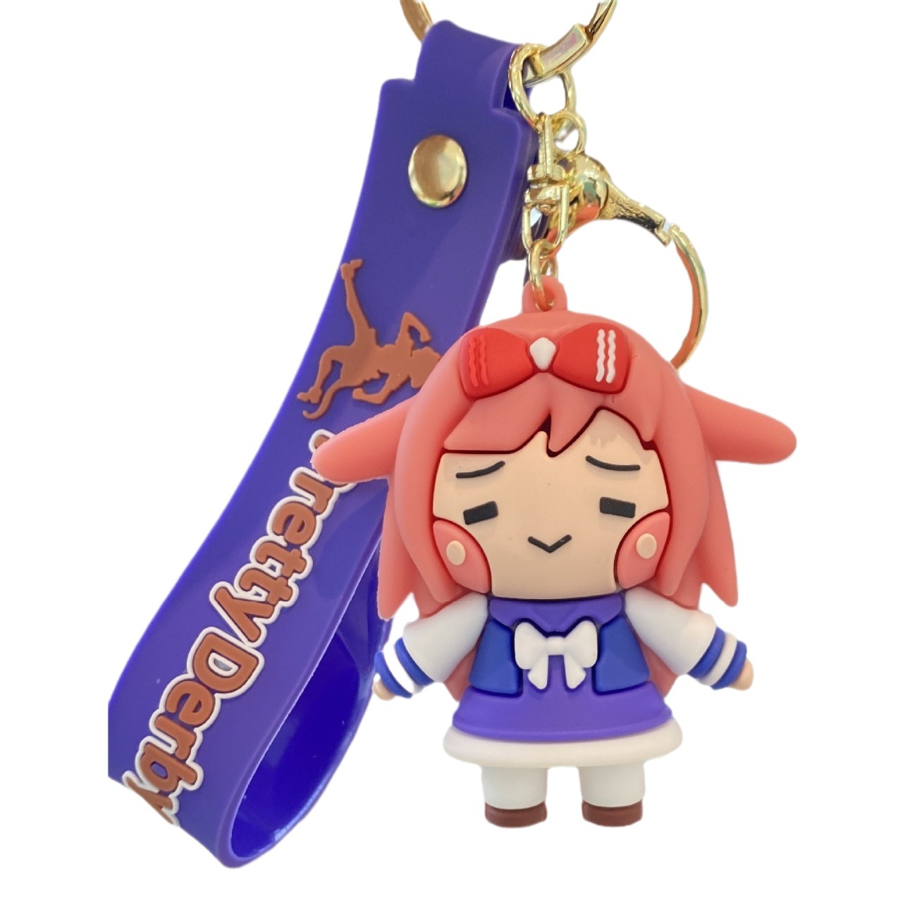 Carreras de caballos de dibujos animados madre llavero juego periférico hecho a mano muñeca de dibujos animados mochila colgante coche llavero pequeño regalo