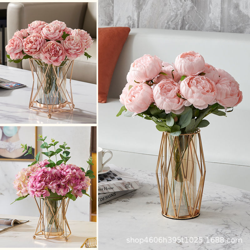 Nordic Light Luxury Ornaments, Living Room Decoration, Artificial Flower Bouquets, Flower Arrangements, Candle Holders, Vases, Dining Table Centerpieces, Light Luxury Style