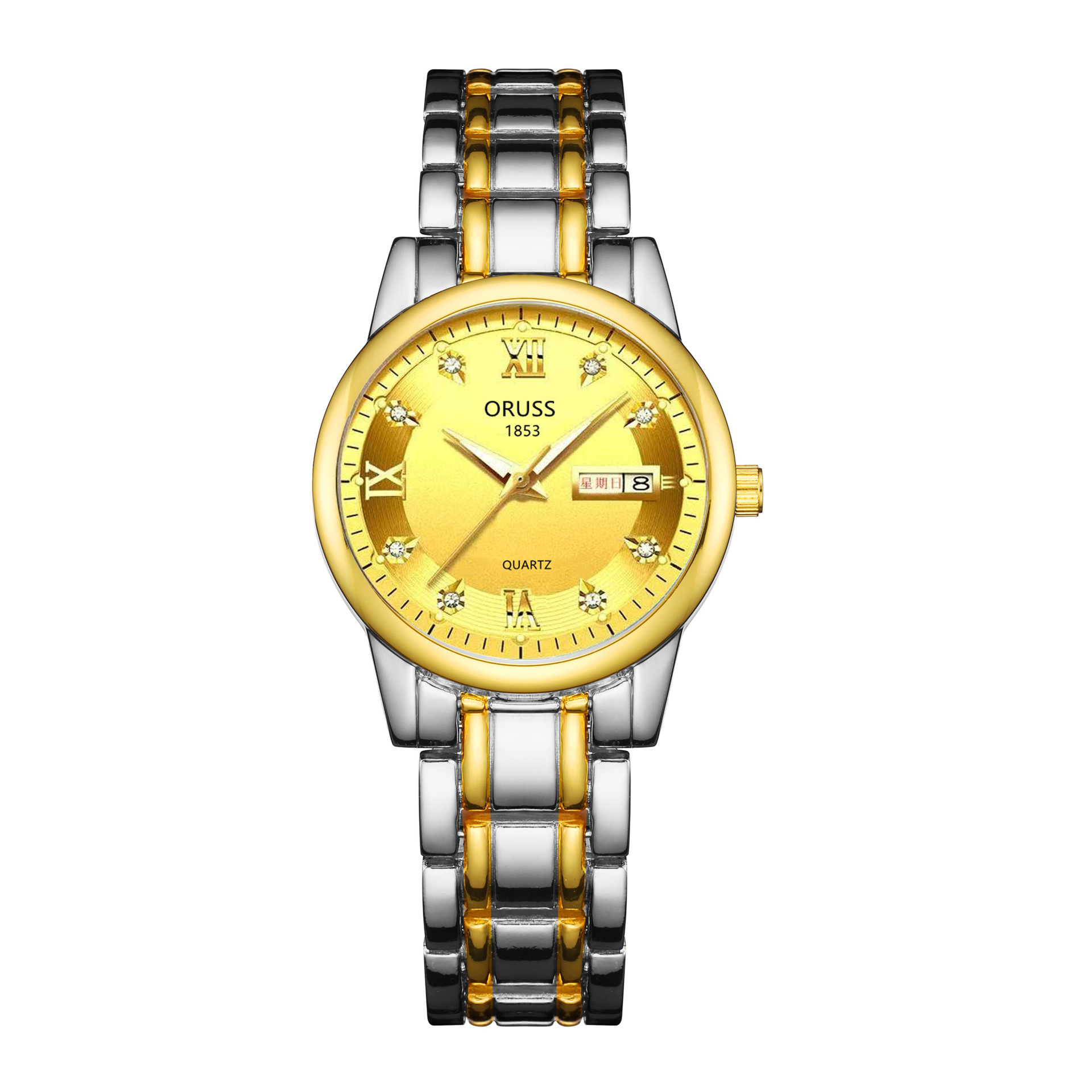 Women's Fully Automatic Non-Mechanical Waterproof Men's Watch Steel Belt Double Calendar Quartz Digital Watch Fashion Watch