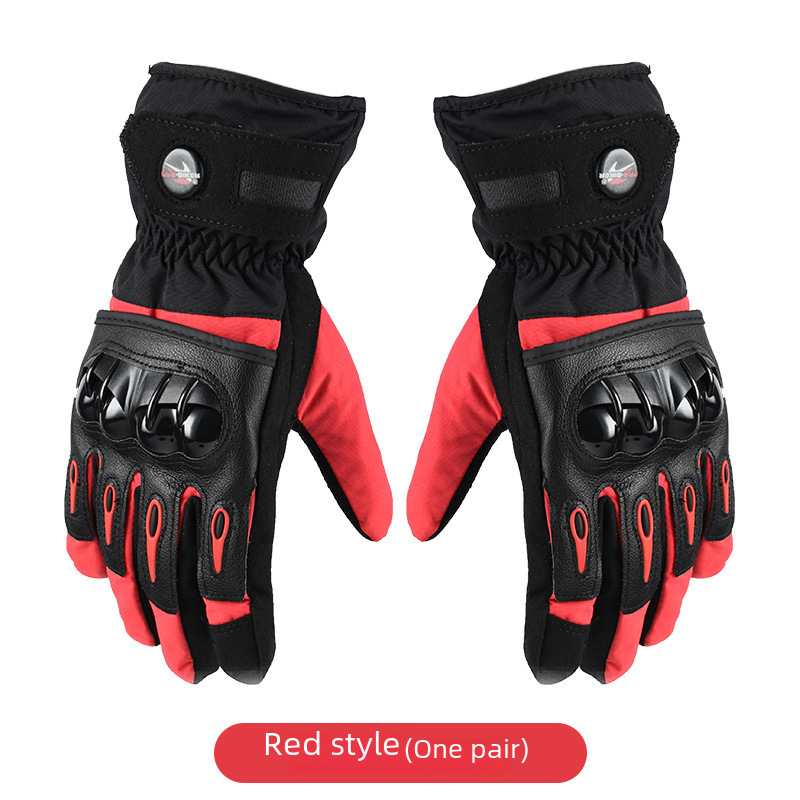 Motorcycle Riding Gloves Winter Motorcycle Gloves Long Finger Windproof Warm Waterproof Drop-resistant Racing Knight Gloves for Men_voghion.com