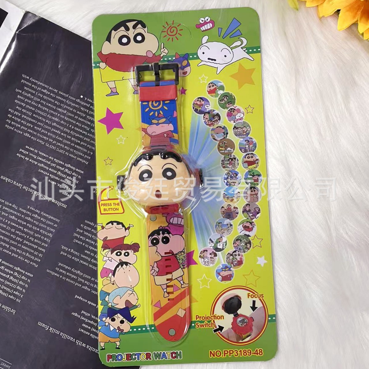 Cross-border cartoon electronic children's watch Toy 24 Figure projection flip dinosaur watch boys and girls all online new product