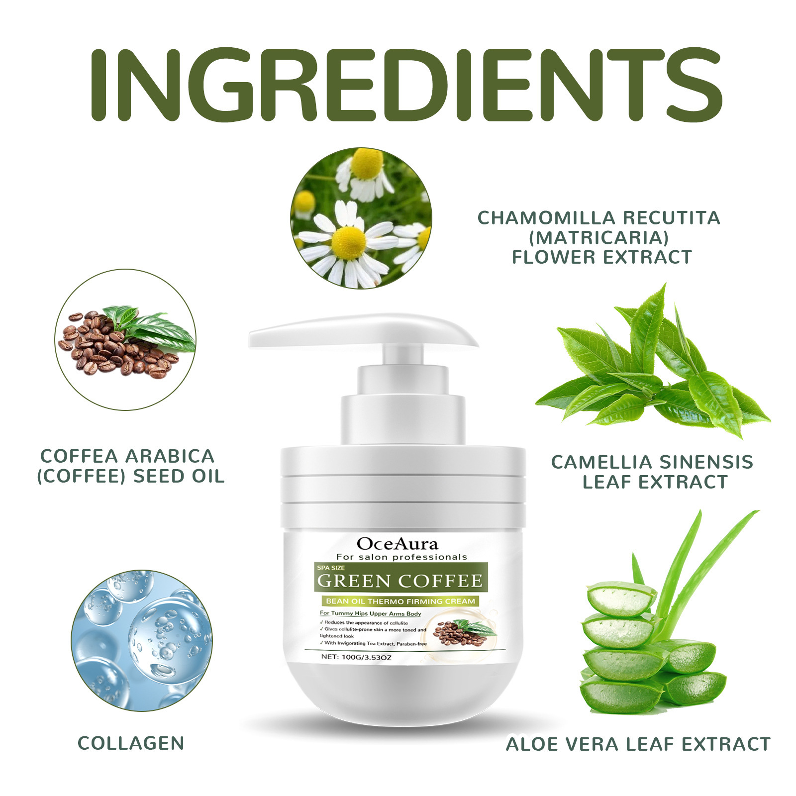 Vihreän kahvin ja soijaöljyn ihonvoide, kosteuttaa ja kosteuttaa vartalon ihoa, hellävarainen, virkistävä ja tuoksuva_voghion.com