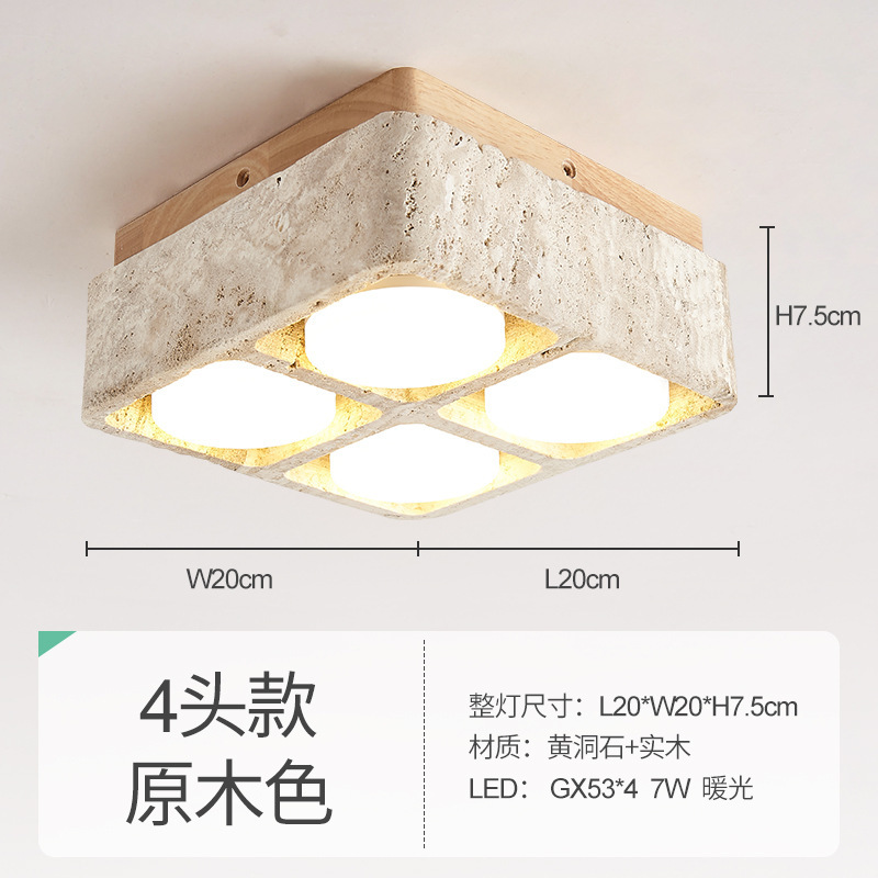 Estilo de seda cueva amarilla lámpara de techo de piedra Arte Creativo nórdico lámpara de techo pasillo japonés entrada B & B balcón