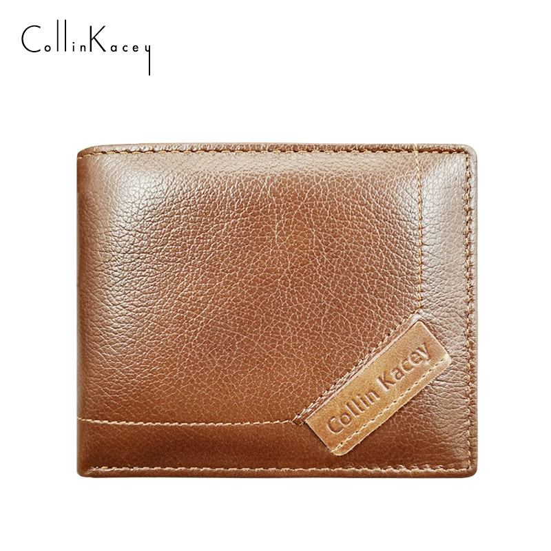 Retro leather wallet, short card holder, city style, top‑layer cowhide, compact 13×11×3.5 cm