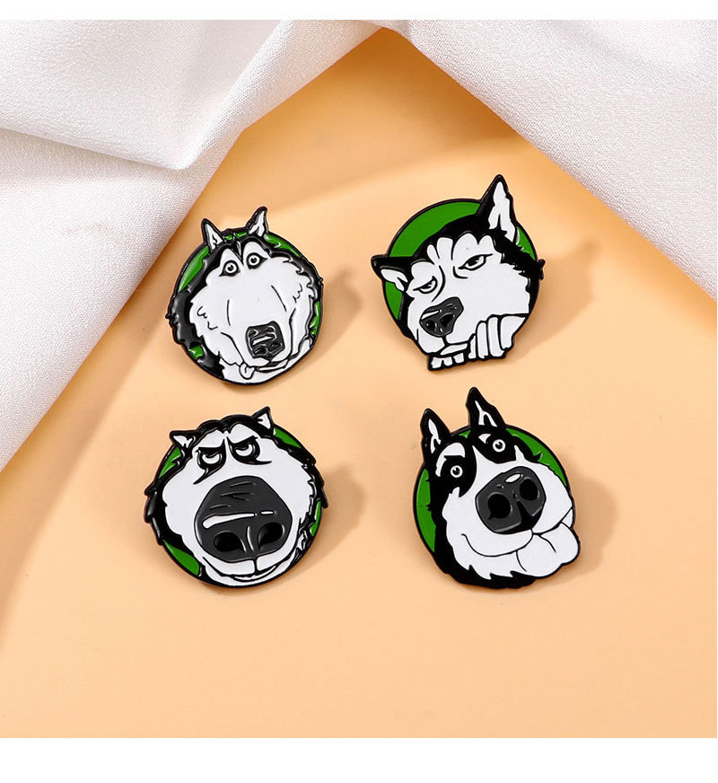 Casual, Daily Occasion Cute Pin Husky Dog Zinc Alloy Enamel Unisex Brooches