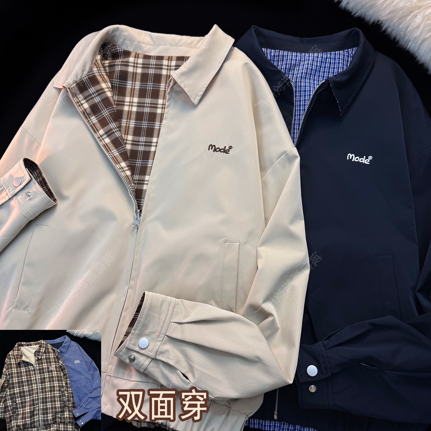 Retro double-sided spring jacket for men and women