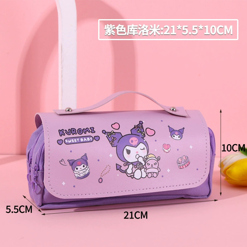 Sanrio, высококачественный вместительный двойной карманный пенал для школьников, антистресс