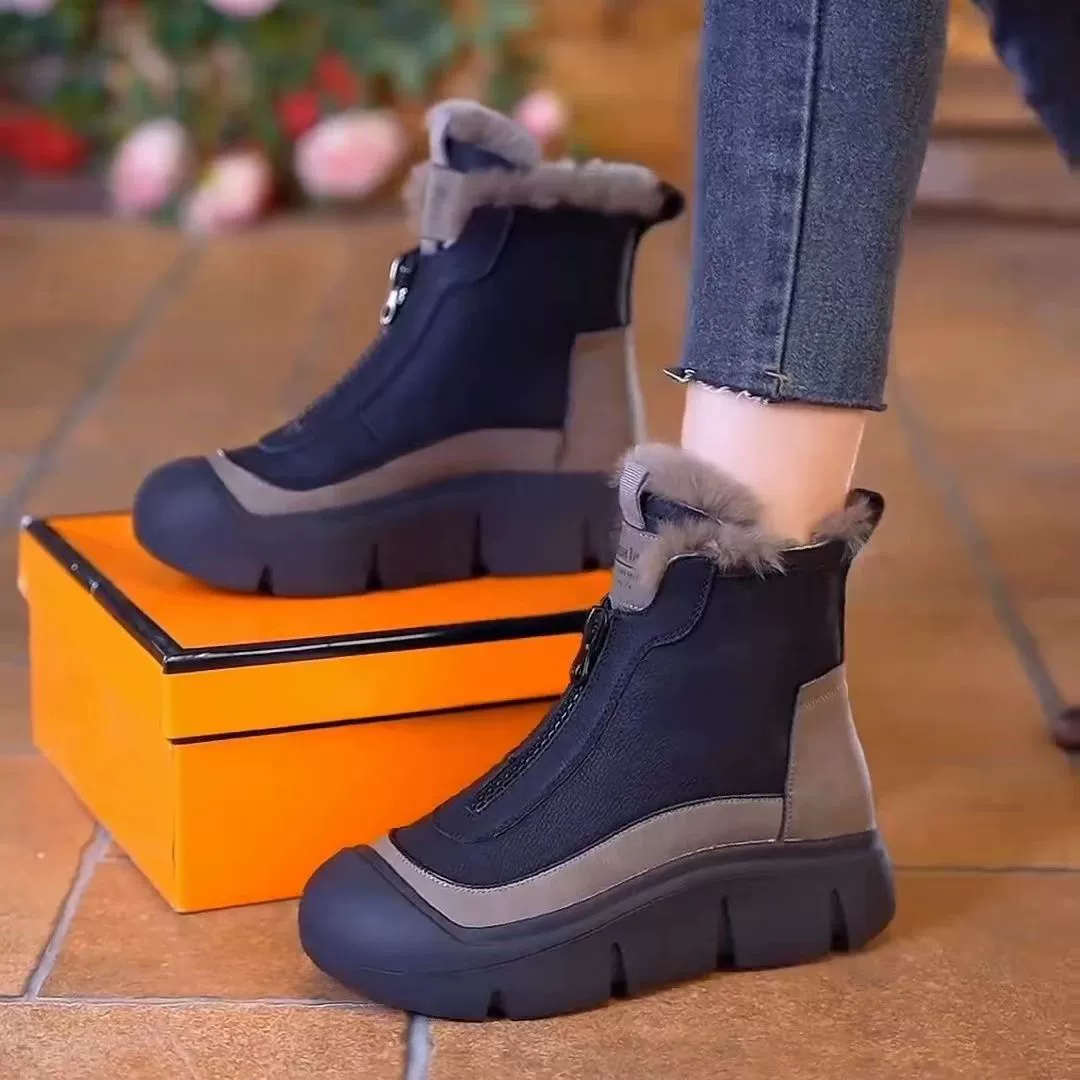 Платформенные зимние ботинки Martens, тёплая меховая подкладка, массивная подошва, 35–41