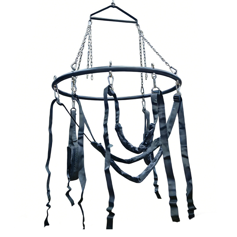 SM Couples Swing Chair with Metal Tripod and Leather Seat for Adult Bondage Play — detail image 29