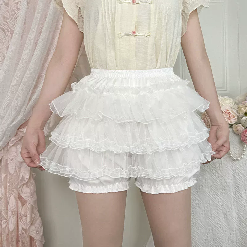 Тыквенные брюки юбка кекса юбка анти-свисание jk многослойная юбка пушистый короткая 2025 новая летняя милая нижняя защитная брюка