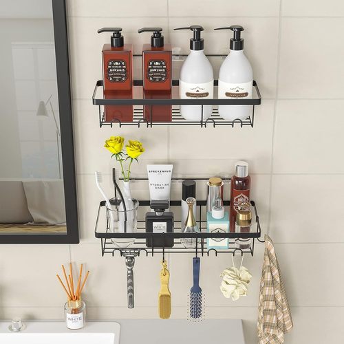 Cross-border bathroom shelf without drilling soap holder household bathroom iron rail washroom supplies wall-mounted storage rack