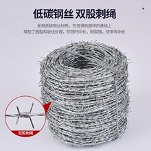 直线型防盗刺绳带刺防护网热镀锌铁丝防爬刺线铁蒺藜围墙围墙围栏