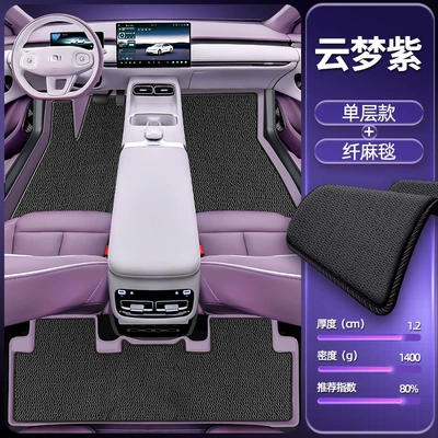 Modelə uyğun ayaqaltı – Special Double-Layer Floor Mats - yunmeng-purple-single-layer-foot-mat-fiber-blanket