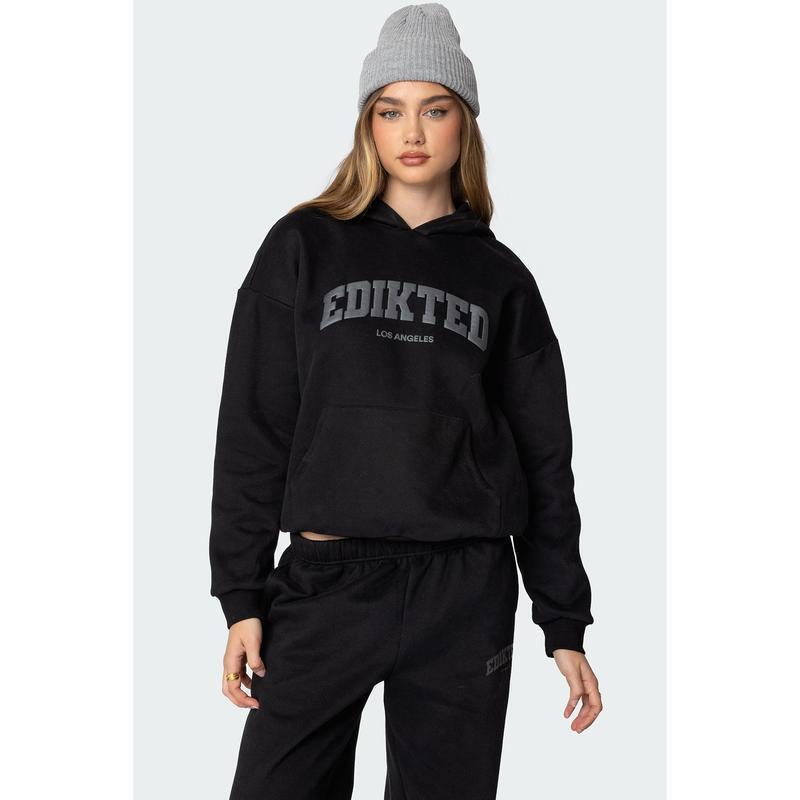 European Size Women's Pure Cotton Sweatshirt Edikted La Hoodie
