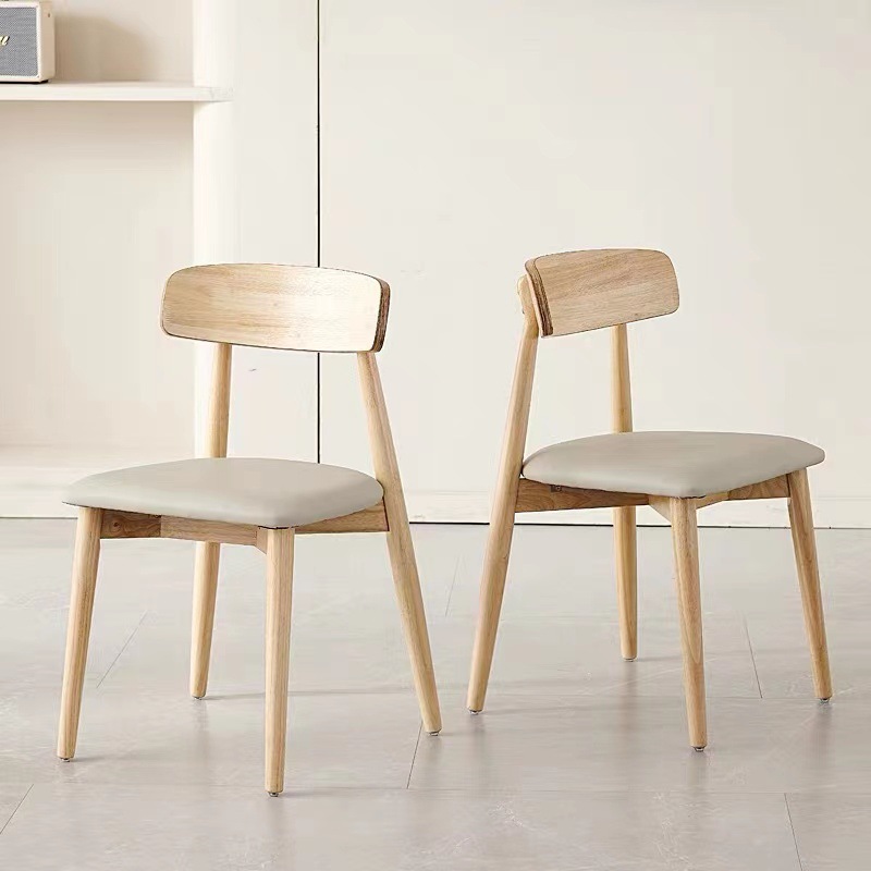 silla de comedor de madera sólida nórdica, madera casera, viento de crema, mesa de comedor moderna y simple, silla de diseño, taburete de comedor